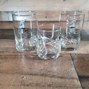 Vintage BC Comics Johnny Hart Caveman and Anteater Pinched Drink Glasses